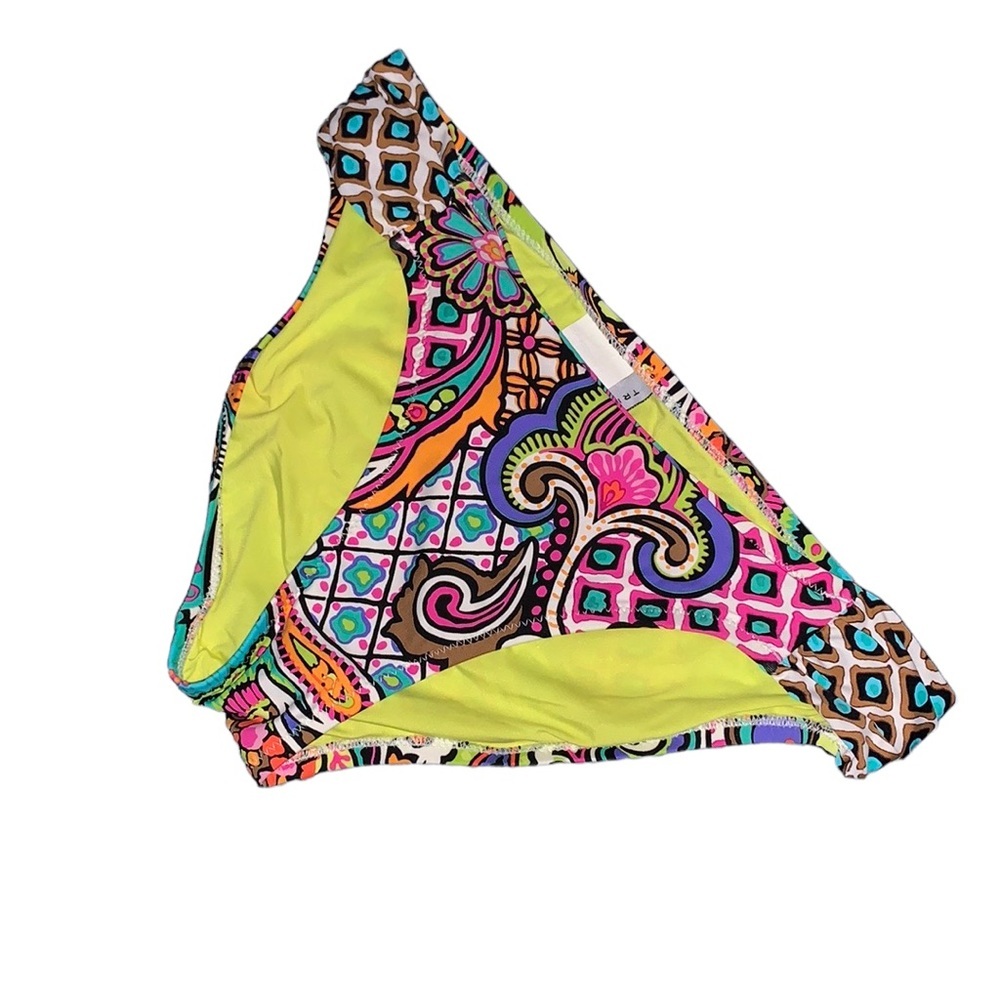 Trina Turk Neon Paisley Print Bikini Bottoms - Pink, Yellow, Turquoise, Brown